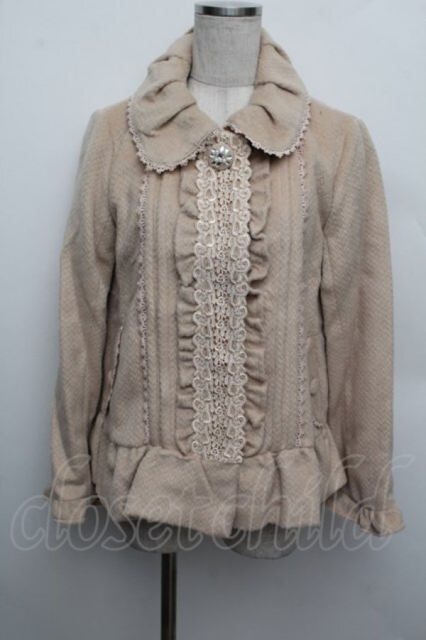 画像1: axes femme / レースショートコート  ベージュ S-25-12-23-009-AX-JA-HR-ZS (1)