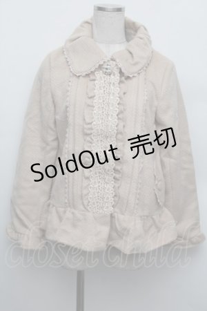 画像: axes femme / レースショートコート  ベージュ S-25-12-23-010-AX-JA-HR-ZS