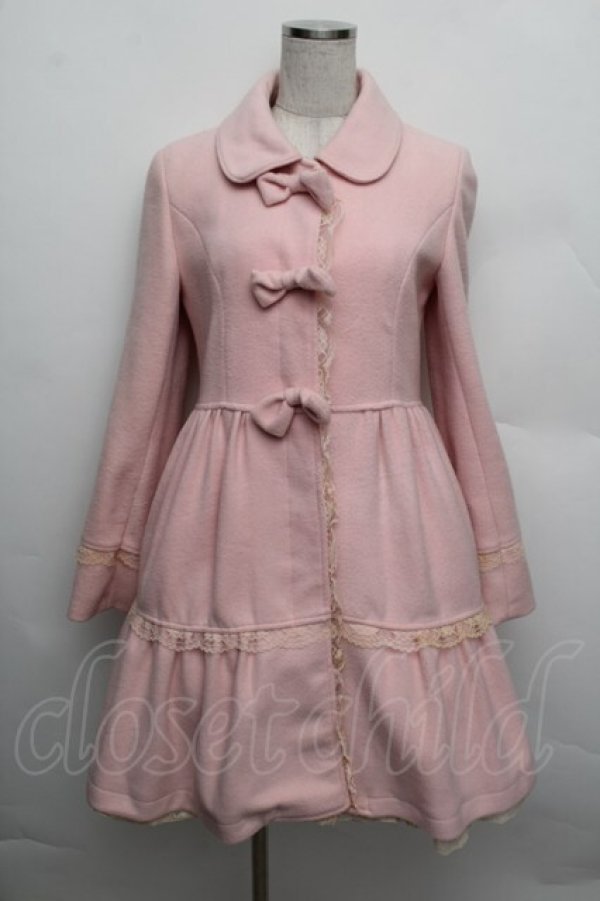 画像1: LIZ LISA / 3つリボンコート  ピンク S-25-12-23-011-LO-BL-HR-ZS (1)