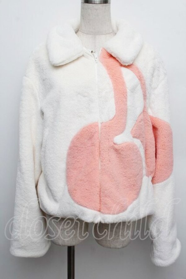 画像1: LOLITA / さくらんぼファーブルゾン  白 S-25-12-23-002-LO-JA-HR-ZS (1)