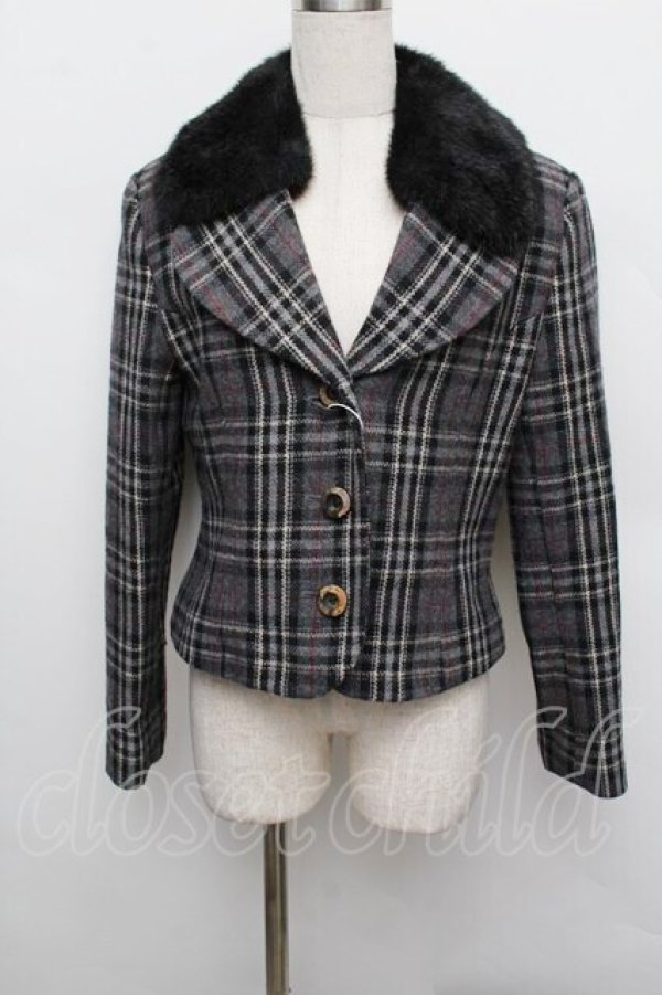 画像1: Jane Marple / ウールチェックジャケット  グレー S-25-12-23-015-JM-JA-AS-ZS (1)