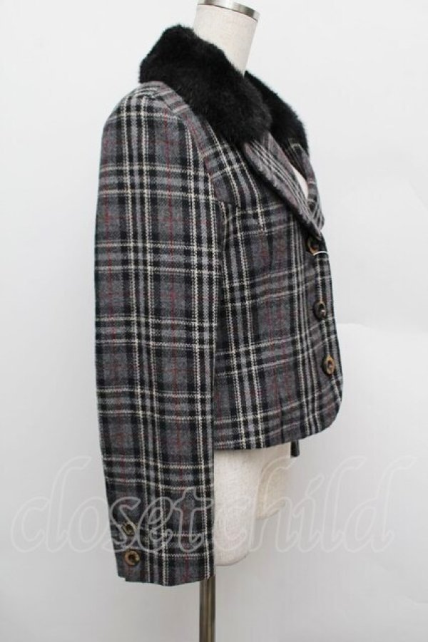 画像2: Jane Marple / ウールチェックジャケット  グレー S-25-12-23-015-JM-JA-AS-ZS (2)