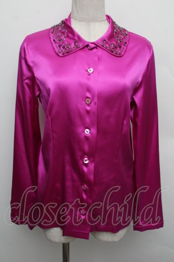 画像1: Jane Marple Dans Le Salon / サテンシャツ  ピンク S-25-12-23-016-JM-PA-AS-ZS (1)