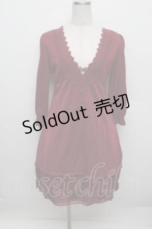 画像: axes femme / 裾チュールチュニック  赤 S-25-12-23-021-AX-TO-HR-ZS