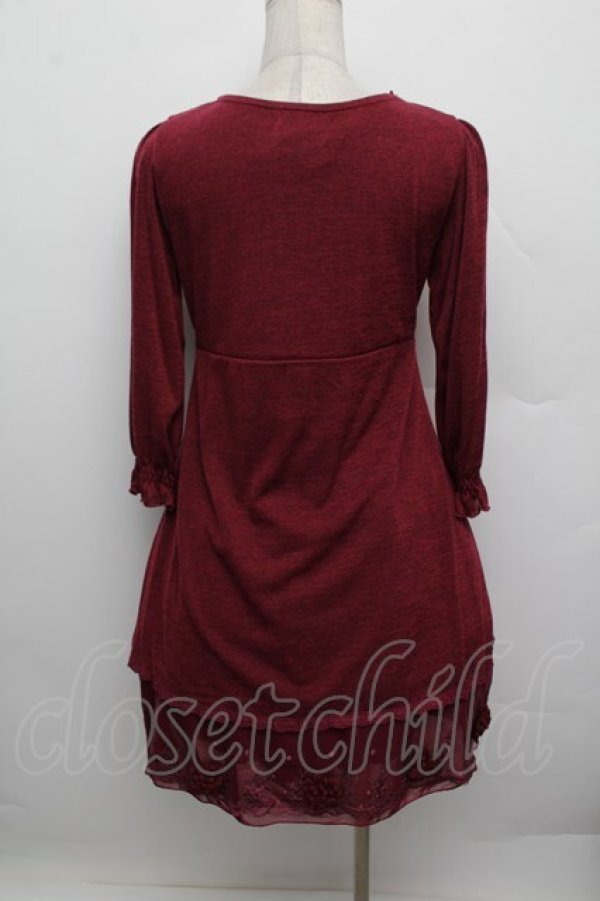 画像3: axes femme / 裾チュールチュニック  赤 S-25-12-23-021-AX-TO-HR-ZS (3)