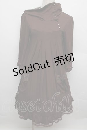 画像: axes femme / 2wayタートルカットソーワンピ  ブラウン S-25-12-23-024-AX-OP-HR-ZS