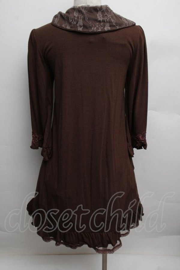 画像3: axes femme / 2wayタートルカットソーワンピ  ブラウン S-25-12-23-024-AX-OP-HR-ZS (3)