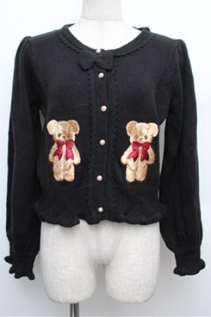 画像: axes femme kawaii / フラッフィベアニットカーデ  グリーン S-25-12-24-035-AX-TO-AS-ZS