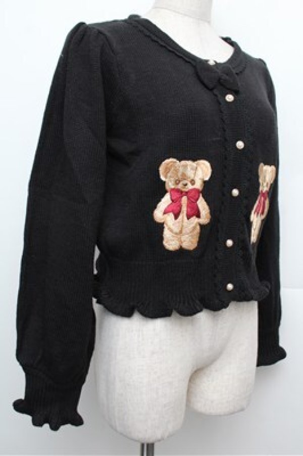 画像3: axes femme kawaii / フラッフィベアニットカーデ  グリーン S-25-12-24-035-AX-TO-AS-ZS (3)