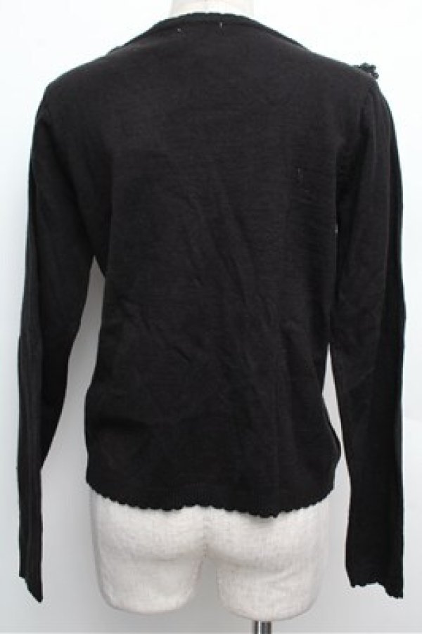 画像2: axes femme / パール使いニットカーディガン  黒 S-25-12-24-036-AX-TO-HR-ZS (2)