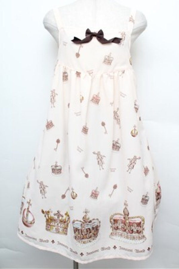 画像1: Innocent World / King of Lolitaジャストウエストジャンパースカート  オフ S-25-12-24-039-IW-OP-AS-ZS (1)