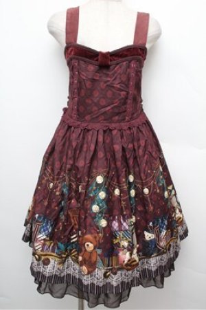 画像: axes femme Kawaii / キャロルナイトワンピース  ワイン S-25-12-24-042-AX-OP-AS-ZS