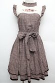 画像1: axes femme POETIQUE / バラ刺繍入りチェックワンピース  ブラウン S-25-12-24-044-AX-OP-HR-ZS (1)