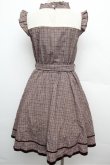 画像2: axes femme POETIQUE / バラ刺繍入りチェックワンピース  ブラウン S-25-12-24-044-AX-OP-HR-ZS (2)