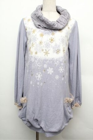 画像: axes femme / 雪の結晶プリントチュニ  ラベンダー S-25-12-24-048-AX-OP-HR-ZS