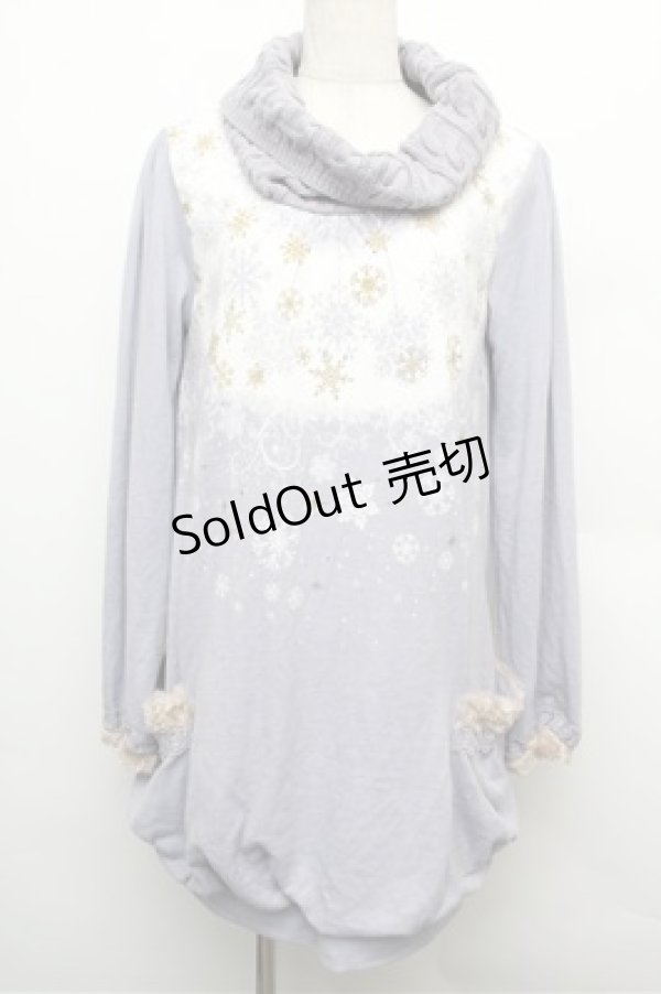 画像1: axes femme / 雪の結晶プリントチュニ  ラベンダー S-25-12-24-048-AX-OP-HR-ZS (1)