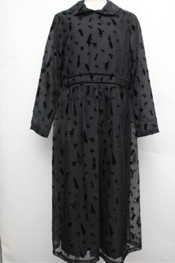 画像1: Jane Marple / Queen Aliceリボントリムドレス  黒 S-25-12-24-049-JM-OP-HR-ZS (1)