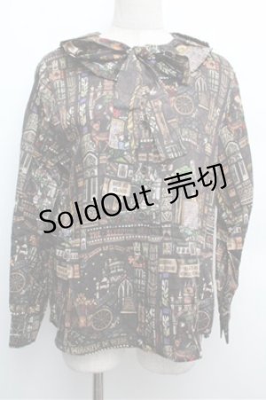 画像: Jane Marple / Grimm stained glassシャツ  黒 S-25-12-24-053-JM-TO-HR-ZS