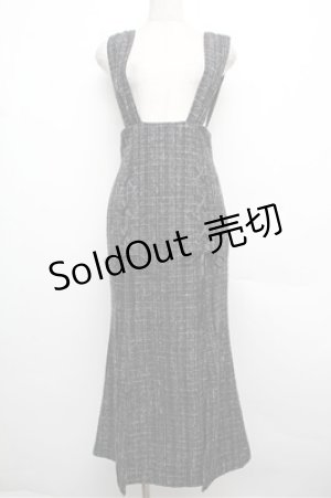 画像: axes femme POETIQUE / サス付ツイードマーメイドスカート  黒 S-25-12-24-055-AX-SK-HR-ZS