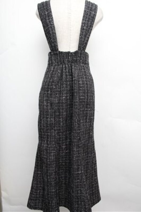 画像2: axes femme POETIQUE / サス付ツイードマーメイドスカート  黒 S-25-12-24-055-AX-SK-HR-ZS (2)