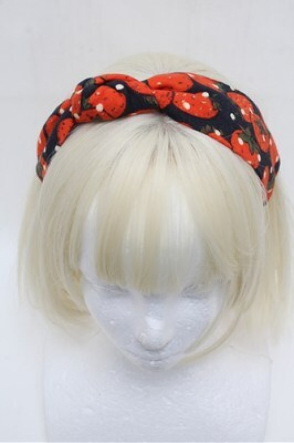 画像3: Franche Lippee / ごろごろいちご柄リボンヘアバンド   S-25-12-24-006-LO-ZA-HR-ZS (3)