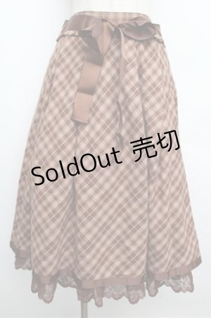 画像: axes femme / タータンチェックスカート  茶 S-25-12-24-063-AX-SK-HR-ZS