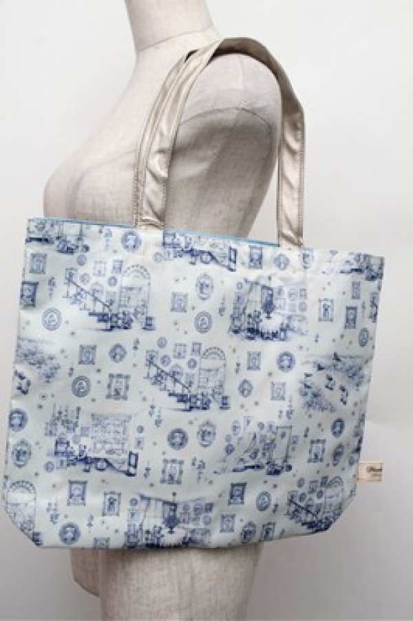 画像1: Franche Lippee / リバーシブルバッグ  サックス S-25-12-24-010-LO-BG-HR-ZS (1)