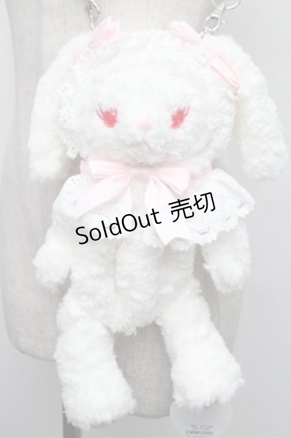 画像1: BABY,THE STARS SHINE BRIGHT / うさくみゃポシェット  白ｘピンク S-25-12-24-020-BA-AC-HR-ZS (1)