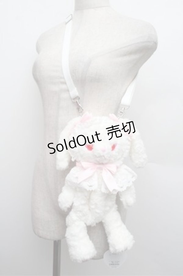 画像2: BABY,THE STARS SHINE BRIGHT / うさくみゃポシェット  白ｘピンク S-25-12-24-020-BA-AC-HR-ZS (2)