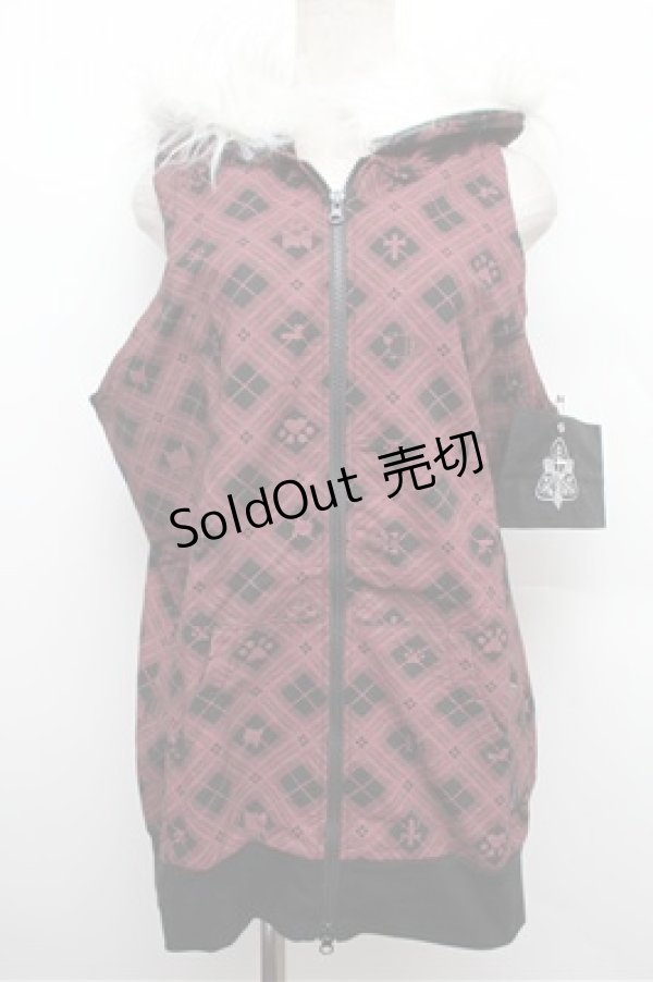 画像1: PUTUMAYO / にゃんころりコラボパーカー  ワインｘ黒 S-25-12-24-023-PT-TO-HR-ZS (1)