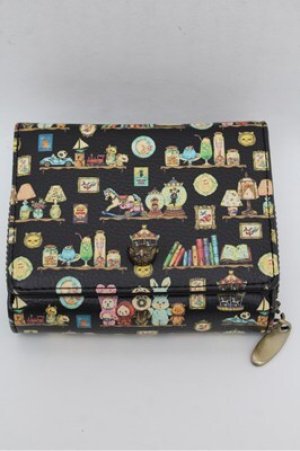 画像: Franche Lippee / Hobbyroom三つ折り財布  黒 S-25-12-24-003-LO-PA-HR-ZS