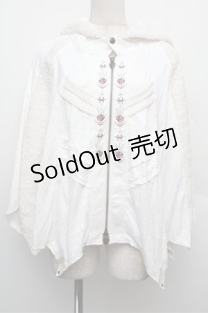 画像: Ozz oneste / バラ刺繍フード付ポンチョ  オフ S-25-12-24-027-OO-TO-HR-ZS