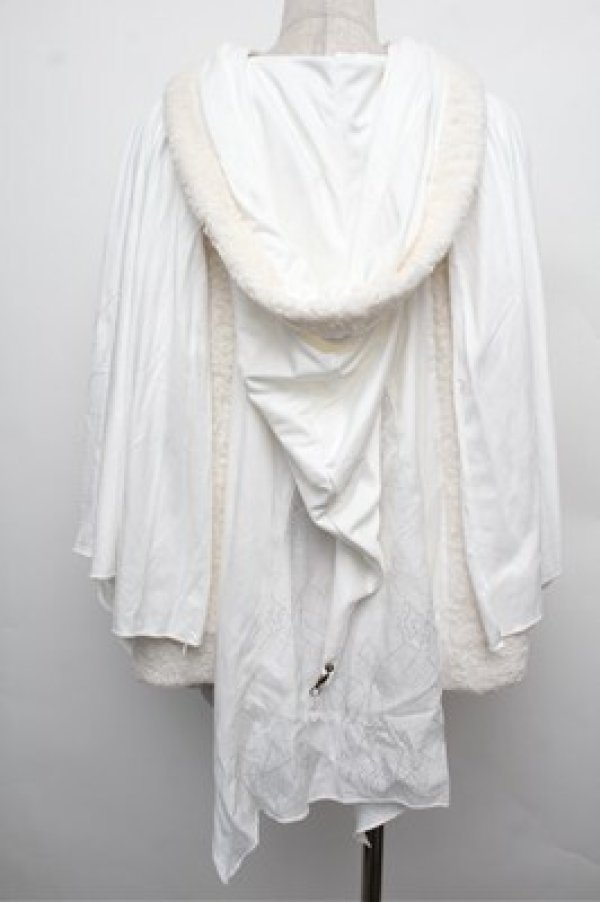 画像2: Ozz oneste / バラ刺繍フード付ポンチョ  オフ S-25-12-24-027-OO-TO-HR-ZS (2)
