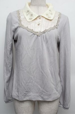 画像: axes femme / 雪の結晶キラキラプルオーバー  サックス S-25-12-24-028-AX-TO-HR-ZS