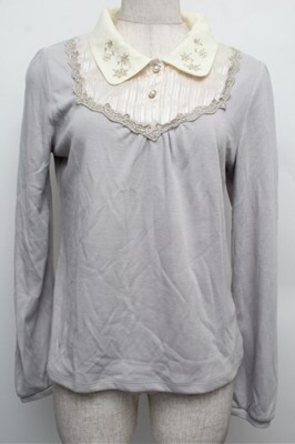 画像1: axes femme / 雪の結晶キラキラプルオーバー  サックス S-25-12-24-028-AX-TO-HR-ZS (1)