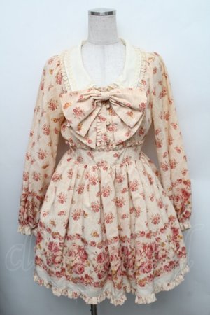 画像: LIZ LISA / リボンブローチ付き花柄ワンピース 0 ベージュ S-25-12-25-034-LO-OP-TK-ZS