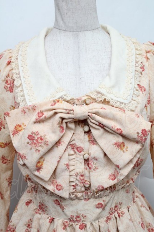 画像3: LIZ LISA / リボンブローチ付き花柄ワンピース 0 ベージュ S-25-12-25-034-LO-OP-TK-ZS (3)