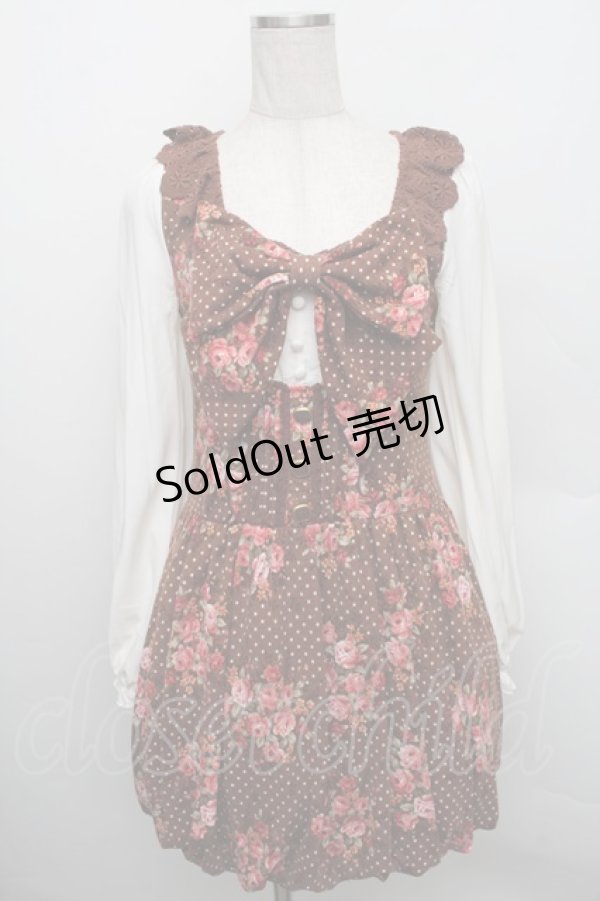 画像1: LIZ LISA / ドットローズ切り替えワンピース 0 ブラウン S-25-12-25-035-LO-OP-TK-ZS (1)