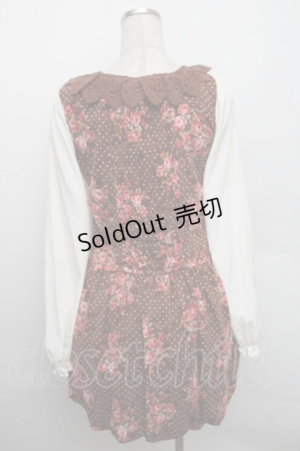 画像2: LIZ LISA / ドットローズ切り替えワンピース 0 ブラウン S-25-12-25-035-LO-OP-TK-ZS (2)