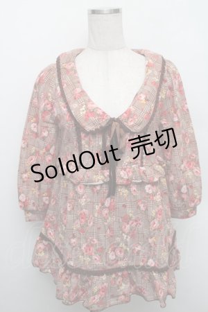 画像: LIZ LISA / 花柄チェックチュニック 0 ブラウン S-25-12-25-036-LO-TO-TK-ZS