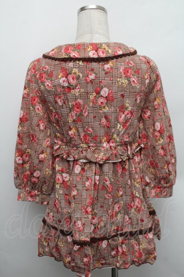 画像2: LIZ LISA / 花柄チェックチュニック 0 ブラウン S-25-12-25-036-LO-TO-TK-ZS (2)