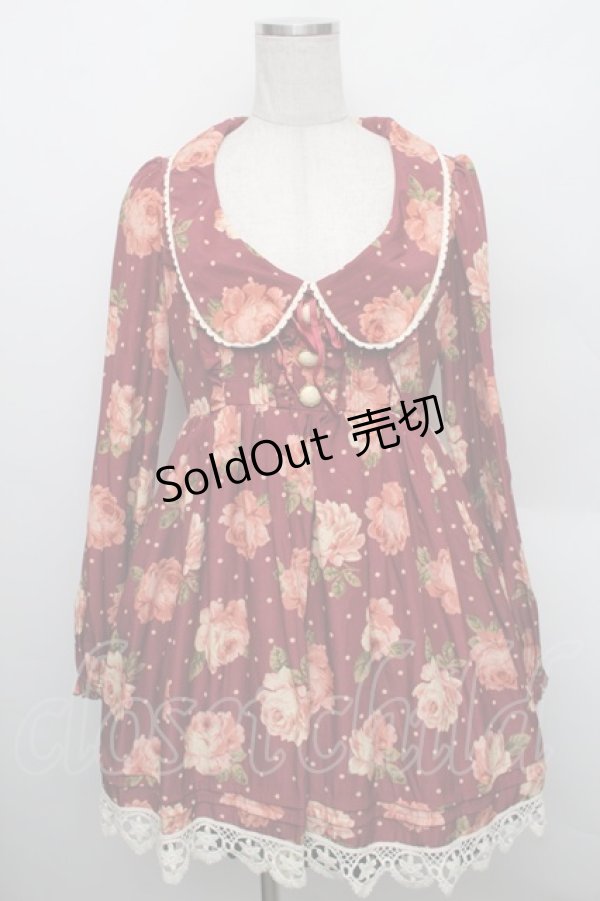 画像1: LIZ LISA / ドットローズワンピース 0 ワイン S-25-12-25-037-LO-OP-TK-ZS (1)