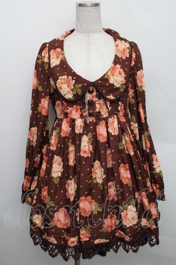 画像1: LIZ LISA / ドットローズワンピース 0 ブラウン S-25-12-25-038-LO-OP-TK-ZS (1)