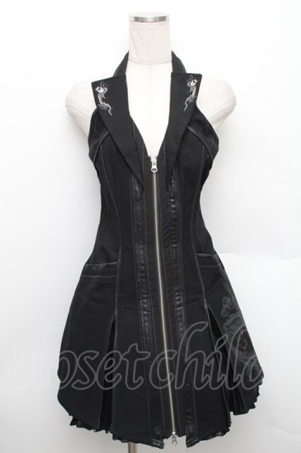 画像1: Ozz Croce / ドラゴンホルターZIPワンピース  黒 S-25-12-25-039-OO-OP-HR-ZS (1)