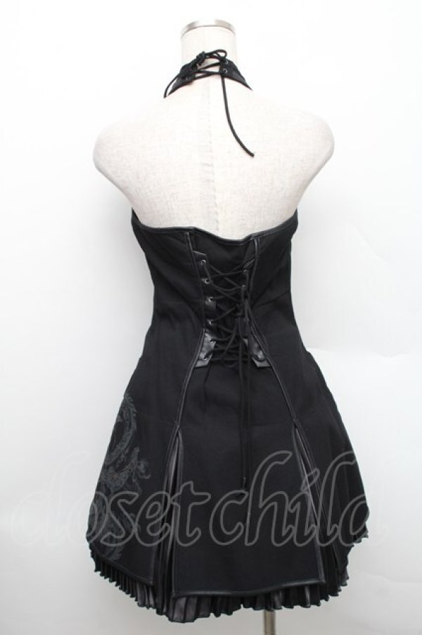 画像2: Ozz Croce / ドラゴンホルターZIPワンピース  黒 S-25-12-25-039-OO-OP-HR-ZS (2)