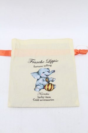 画像: Franche Lippee / fortune巾着  クリーム S-25-12-25-006-LO-ZA-HR-ZS