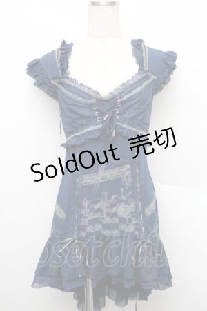 画像: Ozz Croce / チェスプリントチュニック  紺 S-25-12-25-040-OO-TO-HR-ZS