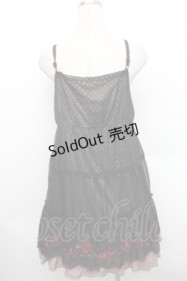 画像2: axes femme / カラー刺繍チュニック  ブラック S-25-12-25-046-AX-OP-TK-ZS (2)