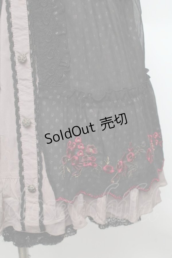 画像4: axes femme / カラー刺繍チュニック  ブラック S-25-12-25-046-AX-OP-TK-ZS (4)