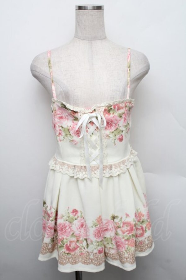 画像1: LIZ LISA / 胸元編み上げバラ柄キャミチュニック 1 オフ S-25-12-25-047-LO-OP-TK-ZS (1)